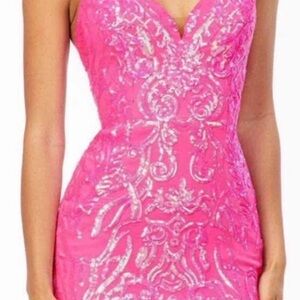 Elegant Pink Embroidered Dress